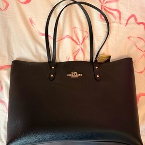 Coach Black Pebbled Leather Tote